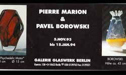 kunstwek aus glas borowski und Studioglas am Ofen gefertig von Pierre Marion